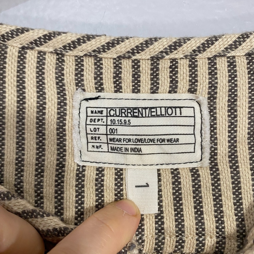 Current Elliott The Retreat Striped Atlas Long Sleeve Henley in Natural Size 1 - Picture 5 of 8